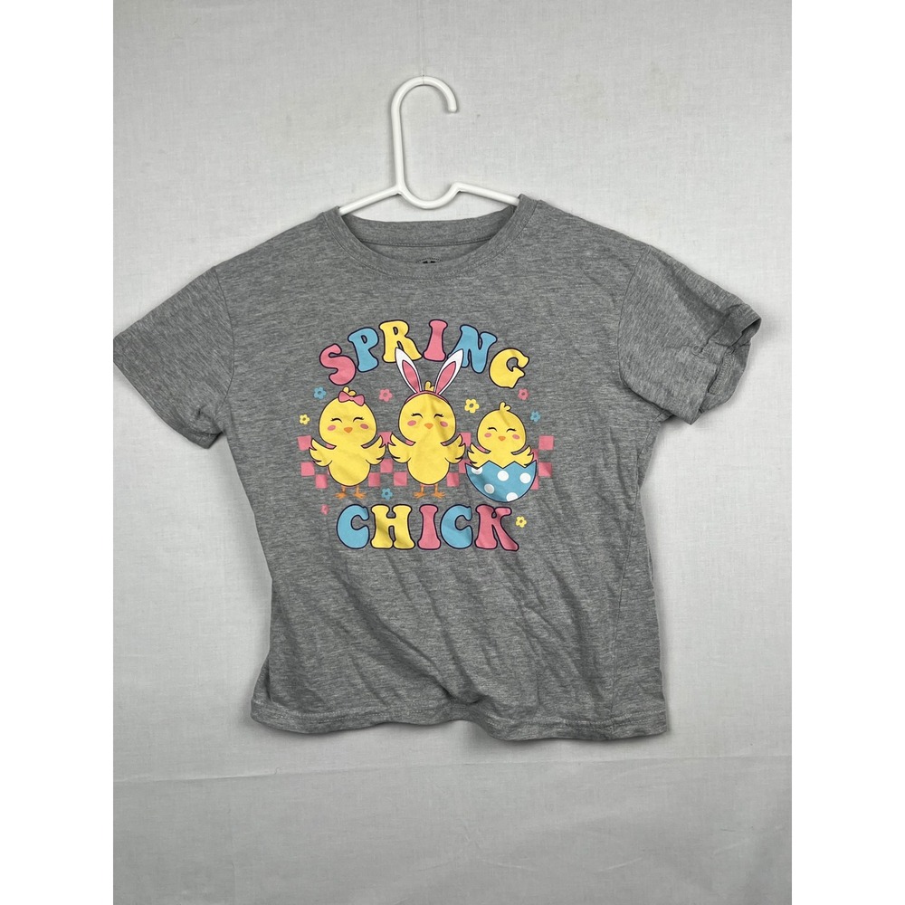 Lost Creek Outfitters Spring Chick Graphic Tee Girls Size S Gray Short Sleeve